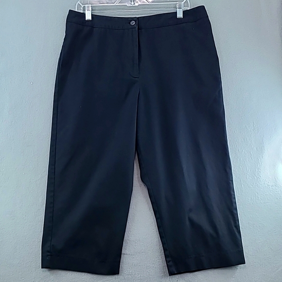 COLDWATER CREEK Women's Black Cotton / Spandex Capri Pants - Size 16 - Picture 1 of 10